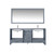 Lexora -  Jacques 72" Dark Grey Double Vanity - White Carrara Marble Top - White Square Sinks  70" Mirror w/ Faucets - LJ342272DBDSM70F