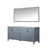 Lexora -  Jacques 72" Dark Grey Double Vanity - White Carrara Marble Top - White Square Sinks  70" Mirror - LJ342272DBDSM70