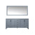 Lexora -  Jacques 72" Dark Grey Double Vanity - White Carrara Marble Top - White Square Sinks  70" Mirror - LJ342272DBDSM70