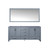 Lexora -  Jacques 72" Dark Grey Double Vanity - no Top  70" Mirror - LJ342272DB00M70