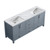 Lexora -  Jacques 72" Dark Grey Double Vanity - White Carrara Marble Top - White Square Sinks  no Mirror - LJ342272DBDS000