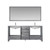 Lexora -  Jacques 72" Distressed Grey Double Vanity - White Carrara Marble Top - White Square Sinks  70" Mirror w/ Faucets - LJ342272DDDSM70F