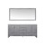 Lexora -  Jacques 72" Distressed Grey Double Vanity - White Carrara Marble Top - White Square Sinks  70" Mirror - LJ342272DDDSM70