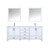 Lexora -  Jacques 80" White Double Vanity - White Carrara Marble Top - White Square Sinks  30" Mirrors w/ Faucets - LJ342280DADSM30F