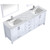 Lexora -  Jacques 80" White Double Vanity - White Carrara Marble Top - White Square Sinks  30" Mirrors w/ Faucets - LJ342280DADSM30F