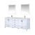 Lexora -  Jacques 80" White Double Vanity - White Carrara Marble Top - White Square Sinks  30" Mirrors w/ Faucets - LJ342280DADSM30F