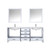 Lexora -  Jacques 80" White Double Vanity - White Carrara Marble Top - White Square Sinks  30" Mirrors w/ Faucets - LJ342280DADSM30F