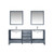 Lexora -  Jacques 80" Dark Grey Double Vanity - White Carrara Marble Top - White Square Sinks  30" Mirrors w/ Faucets - LJ342280DBDSM30F