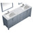 Lexora -  Jacques 80" Dark Grey Double Vanity - White Carrara Marble Top - White Square Sinks  30" Mirrors w/ Faucets - LJ342280DBDSM30F