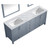 Lexora -  Jacques 80" Dark Grey Double Vanity - White Carrara Marble Top - White Square Sinks  30" Mirrors - LJ342280DBDSM30