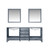 Lexora -  Jacques 80" Dark Grey Double Vanity - White Carrara Marble Top - White Square Sinks  30" Mirrors - LJ342280DBDSM30
