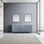 Lexora -  Jacques 80" Dark Grey Double Vanity - White Carrara Marble Top - White Square Sinks  30" Mirrors - LJ342280DBDSM30
