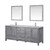 Lexora -  Jacques 80" Distressed Grey Double Vanity - White Carrara Marble Top - White Square Sinks  30" Mirrors w/ Faucets - LJ342280DDDSM30F