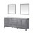 Lexora -  Jacques 80" Distressed Grey Double Vanity - White Carrara Marble Top - White Square Sinks  30" Mirrors w/ Faucets - LJ342280DDDSM30