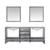 Lexora -  Jacques 80" Distressed Grey Double Vanity - White Carrara Marble Top - White Square Sinks  30" Mirrors w/ Faucets - LJ342280DDDSM30