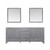 Lexora -  Jacques 80" Distressed Grey Double Vanity - White Carrara Marble Top - White Square Sinks  30" Mirrors w/ Faucets - LJ342280DDDSM30