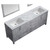 Lexora -  Jacques 80" Distressed Grey Double Vanity - White Carrara Marble Top - White Square Sinks  30" Mirrors w/ Faucets - LJ342280DDDSM30