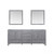 Lexora -  Jacques 80" Distressed Grey Double Vanity - no Top  30" Mirrors - LJ342280DD00M30