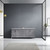 Lexora -  Jacques 80" Distressed Grey Double Vanity - White Carrara Marble Top - White Square Sinks  no Mirror - LJ342280DDDS000