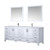 Lexora -  Jacques 84" White Double Vanity - White Carrara Marble Top - White Square Sinks  34" Mirrors w/ Faucets - LJ342284DADSM34F