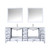 Lexora -  Jacques 84" White Double Vanity - White Carrara Marble Top - White Square Sinks  34" Mirrors w/ Faucets - LJ342284DADSM34F