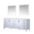 Lexora -  Jacques 84" White Double Vanity - White Carrara Marble Top - White Square Sinks  34" Mirrors - LJ342284DADSM34