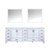 Lexora -  Jacques 84" White Double Vanity - White Carrara Marble Top - White Square Sinks  34" Mirrors - LJ342284DADSM34