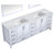 Lexora -  Jacques 84" White Double Vanity - White Carrara Marble Top - White Square Sinks  34" Mirrors - LJ342284DADSM34