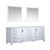 Lexora -  Jacques 84" White Double Vanity - White Carrara Marble Top - White Square Sinks  34" Mirrors - LJ342284DADSM34