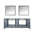 Lexora -  Jacques 84" Dark Grey Double Vanity - White Carrara Marble Top - White Square Sinks  34" Mirrors - LJ342284DBDSM34