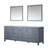 Lexora -  Jacques 84" Dark Grey Double Vanity - White Carrara Marble Top - White Square Sinks  34" Mirrors - LJ342284DBDSM34
