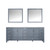 Lexora -  Jacques 84" Dark Grey Double Vanity - White Carrara Marble Top - White Square Sinks  34" Mirrors - LJ342284DBDSM34