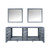 Lexora -  Jacques 84" Dark Grey Double Vanity - no Top  34" Mirrors - LJ342284DB00M34