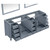 Lexora -  Jacques 84" Dark Grey Double Vanity - no Top  34" Mirrors - LJ342284DB00M34