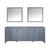 Lexora -  Jacques 84" Dark Grey Double Vanity - no Top  34" Mirrors - LJ342284DB00M34