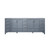Lexora -  Jacques 84" Dark Grey Double Vanity - White Carrara Marble Top - White Square Sinks  no Mirror - LJ342284DBDS000