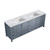 Lexora -  Jacques 84" Dark Grey Double Vanity - White Carrara Marble Top - White Square Sinks  no Mirror - LJ342284DBDS000