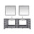 Lexora -  Jacques 84" Distressed Grey Double Vanity - White Carrara Marble Top - White Square Sinks  34" Mirrors w/ Faucets - LJ342284DDDSM34F