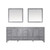 Lexora -  Jacques 84" Distressed Grey Double Vanity - White Carrara Marble Top - White Square Sinks  34" Mirrors - LJ342284DDDSM34