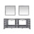 Lexora -  Jacques 84" Distressed Grey Double Vanity - White Carrara Marble Top - White Square Sinks  34" Mirrors - LJ342284DDDSM34
