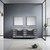 Lexora -  Jacques 84" Distressed Grey Double Vanity - White Carrara Marble Top - White Square Sinks  34" Mirrors - LJ342284DDDSM34