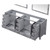 Lexora -  Jacques 84" Distressed Grey Double Vanity - no Top  34" Mirrors - LJ342284DD00M34