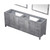 Lexora -  Jacques 84" Distressed Grey Double Vanity - no Top  34" Mirrors - LJ342284DD00M34