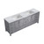 Lexora -  Jacques 84" Distressed Grey Double Vanity - White Carrara Marble Top - White Square Sinks  no Mirror - LJ342284DDDS000