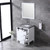 Lexora -  Marsyas 30" White Single Vanity - Grey Quartz Top - White Square Sink  28" Mirror w/ Faucet - LM342230SAASM28F