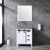 Lexora -  Marsyas 30" White Single Vanity - Grey Quartz Top - White Square Sink  28" Mirror w/ Faucet - LM342230SAASM28F