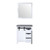 Lexora -  Marsyas 30" White Single Vanity - Grey Quartz Top - White Square Sink  28" Mirror - LM342230SAASM28