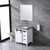 Lexora -  Marsyas 30" White Single Vanity - Grey Quartz Top - White Square Sink  28" Mirror - LM342230SAASM28