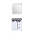 Lexora -  Marsyas 30" White Single Vanity - Grey Quartz Top - White Square Sink  28" Mirror - LM342230SAASM28