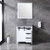 Lexora -  Marsyas 30" White Single Vanity - Grey Quartz Top - White Square Sink  28" Mirror - LM342230SAASM28